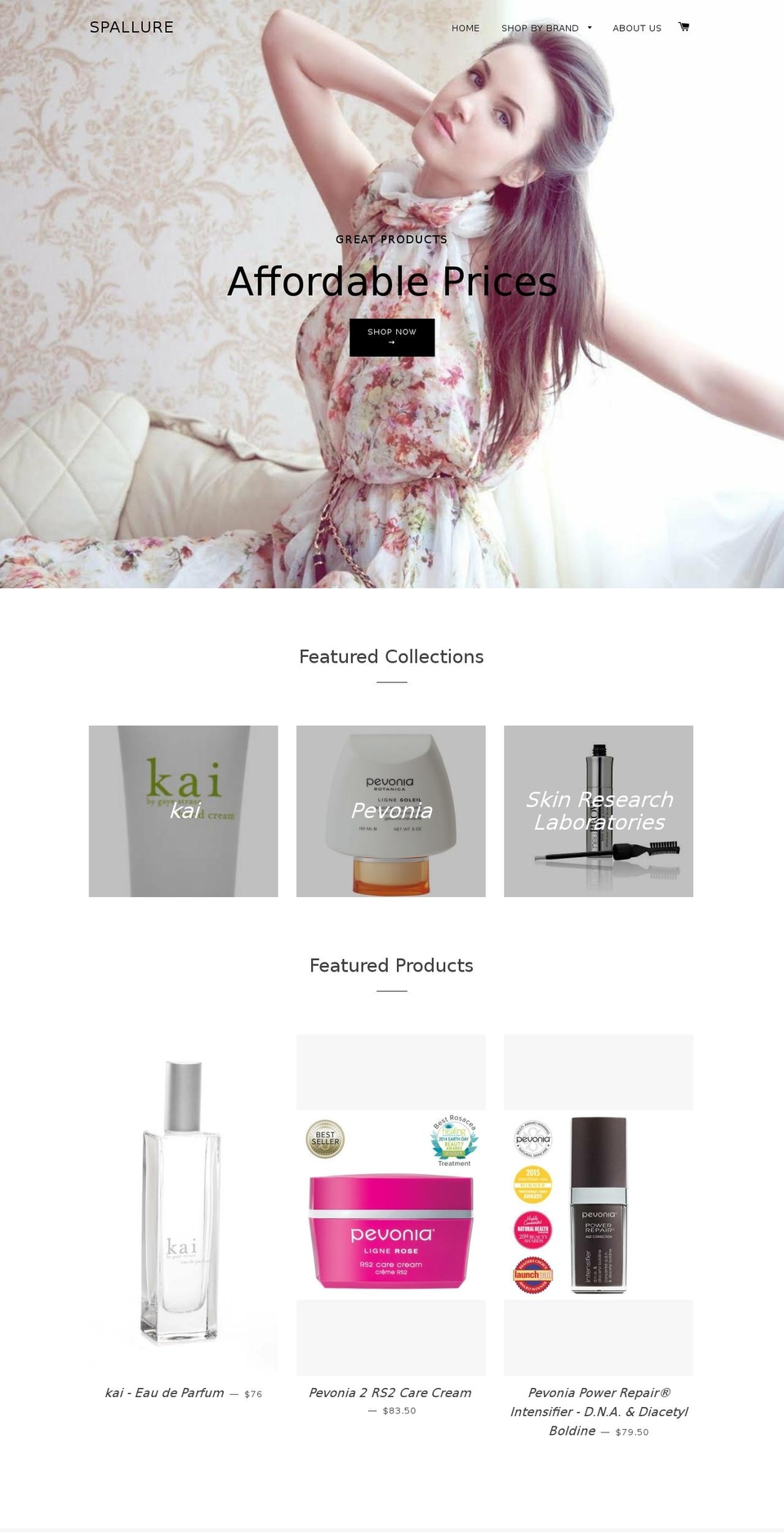 spallure.net shopify website screenshot