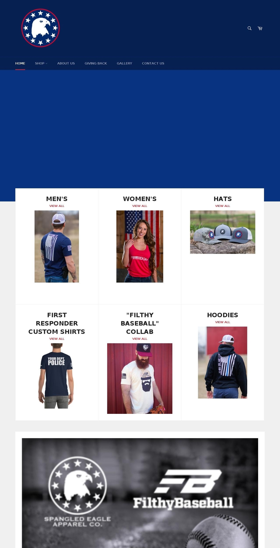 spangledeagle.com — Shopify storefront screenshot