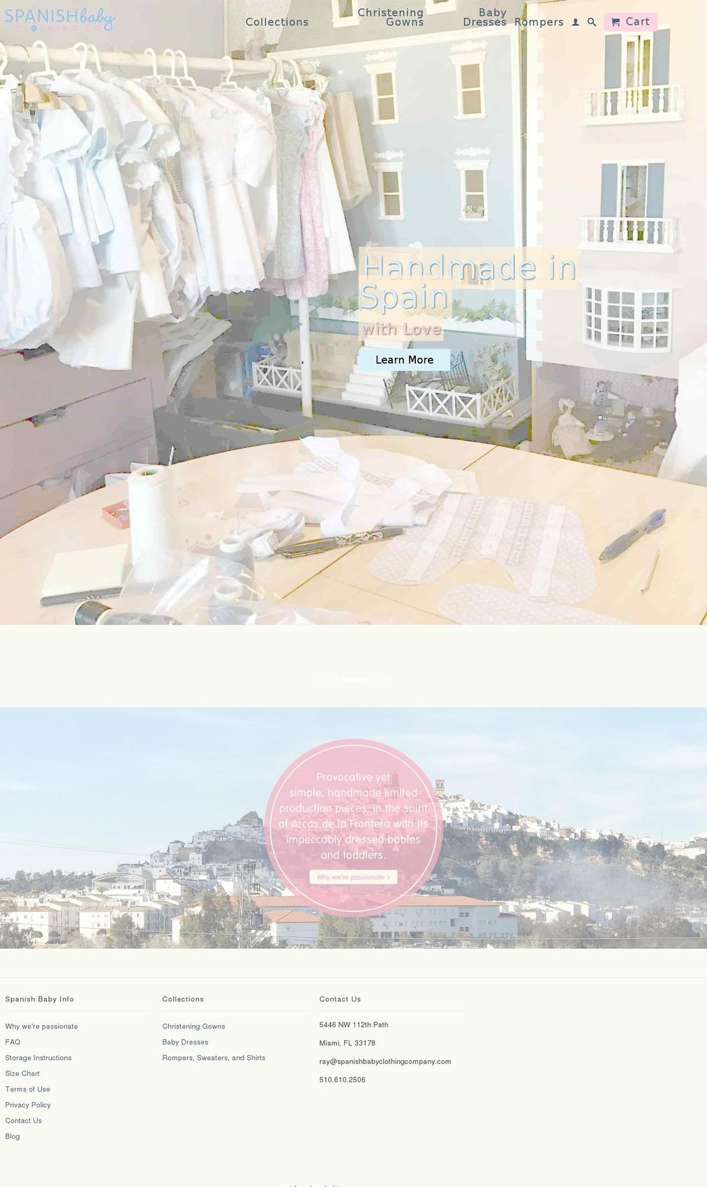 spanishbabyclothingcompany.com — Shopify storefront screenshot