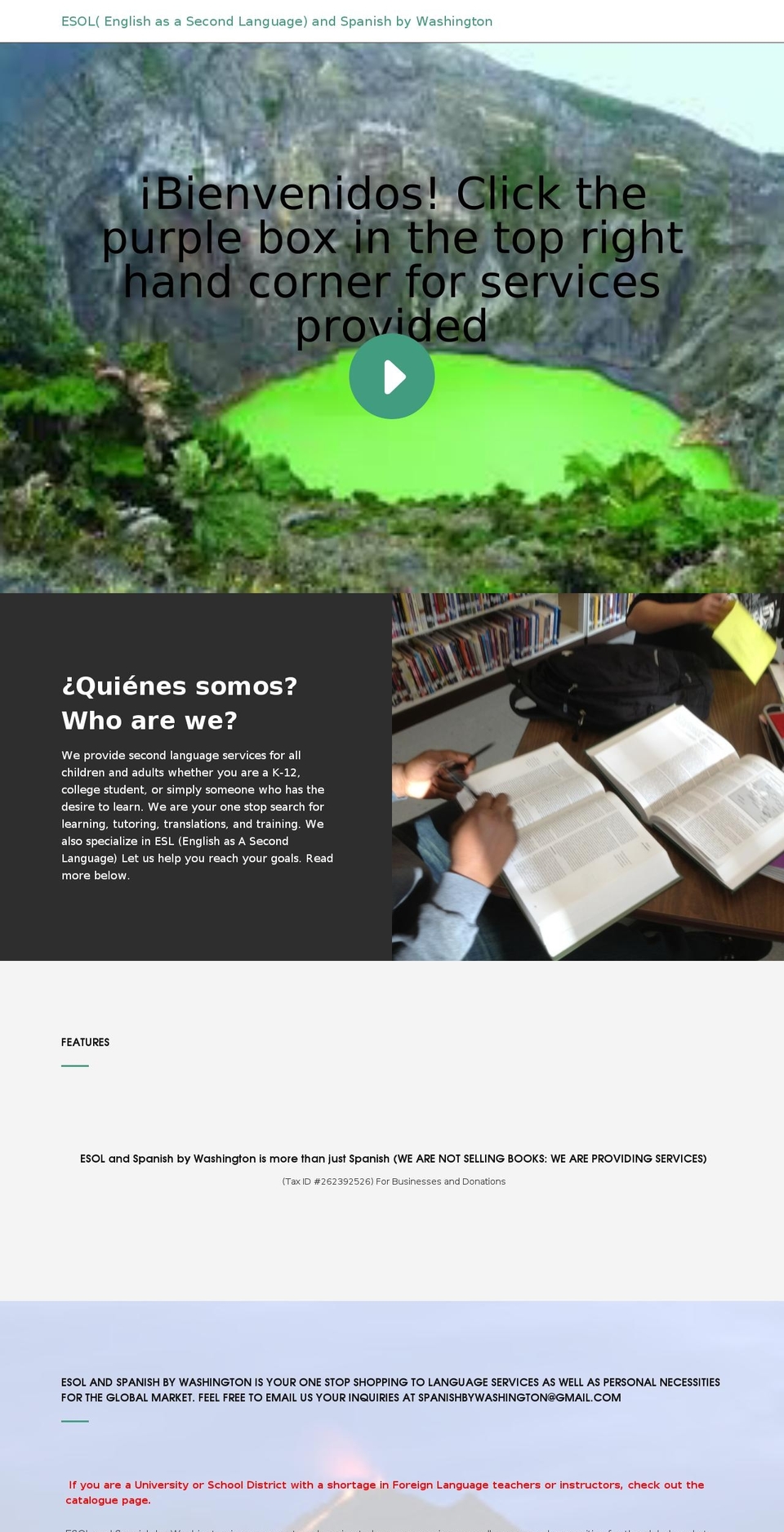 spanishbywashington.com shopify website screenshot