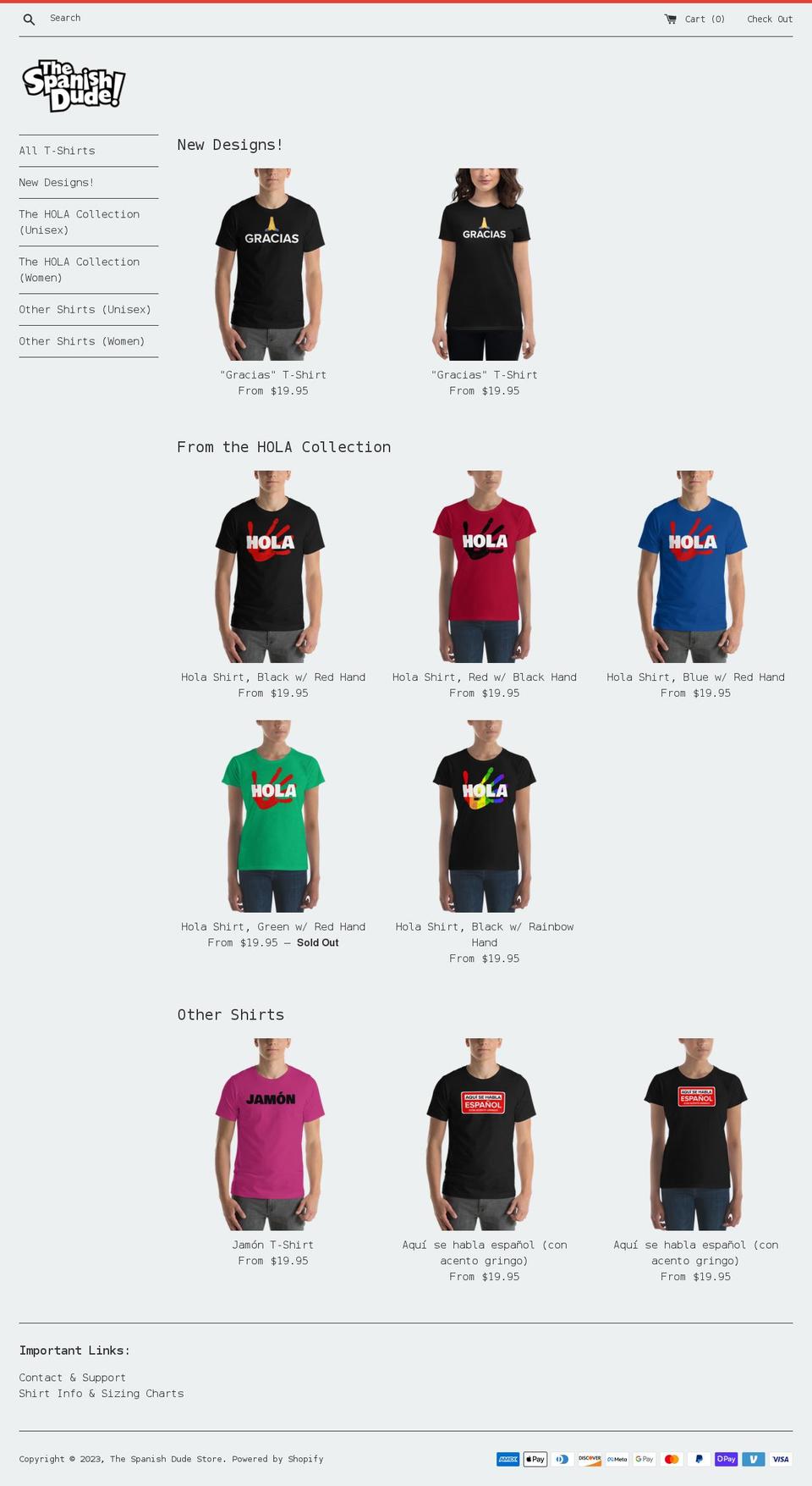 spanishdudestore.com shopify website screenshot