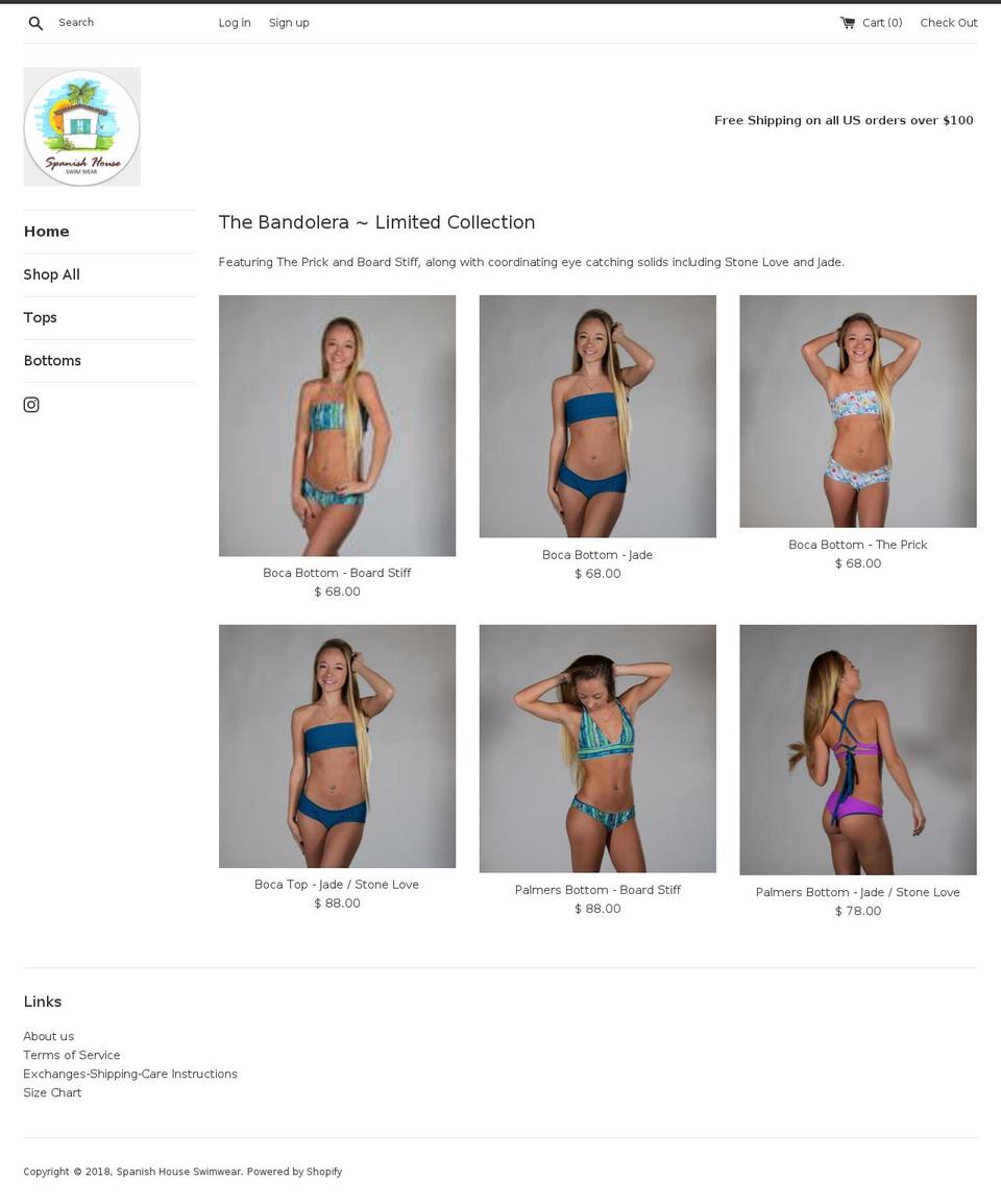 spanishhouseswimwear.com shopify website screenshot