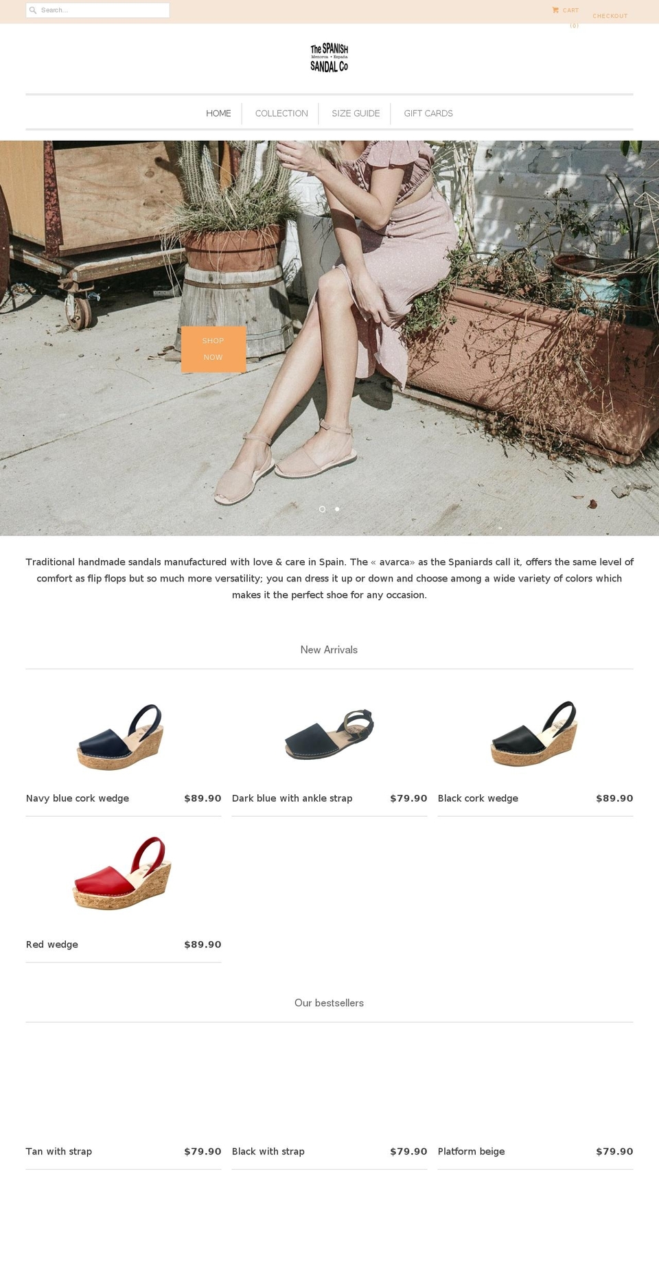 spanishsandal.com — Shopify storefront screenshot