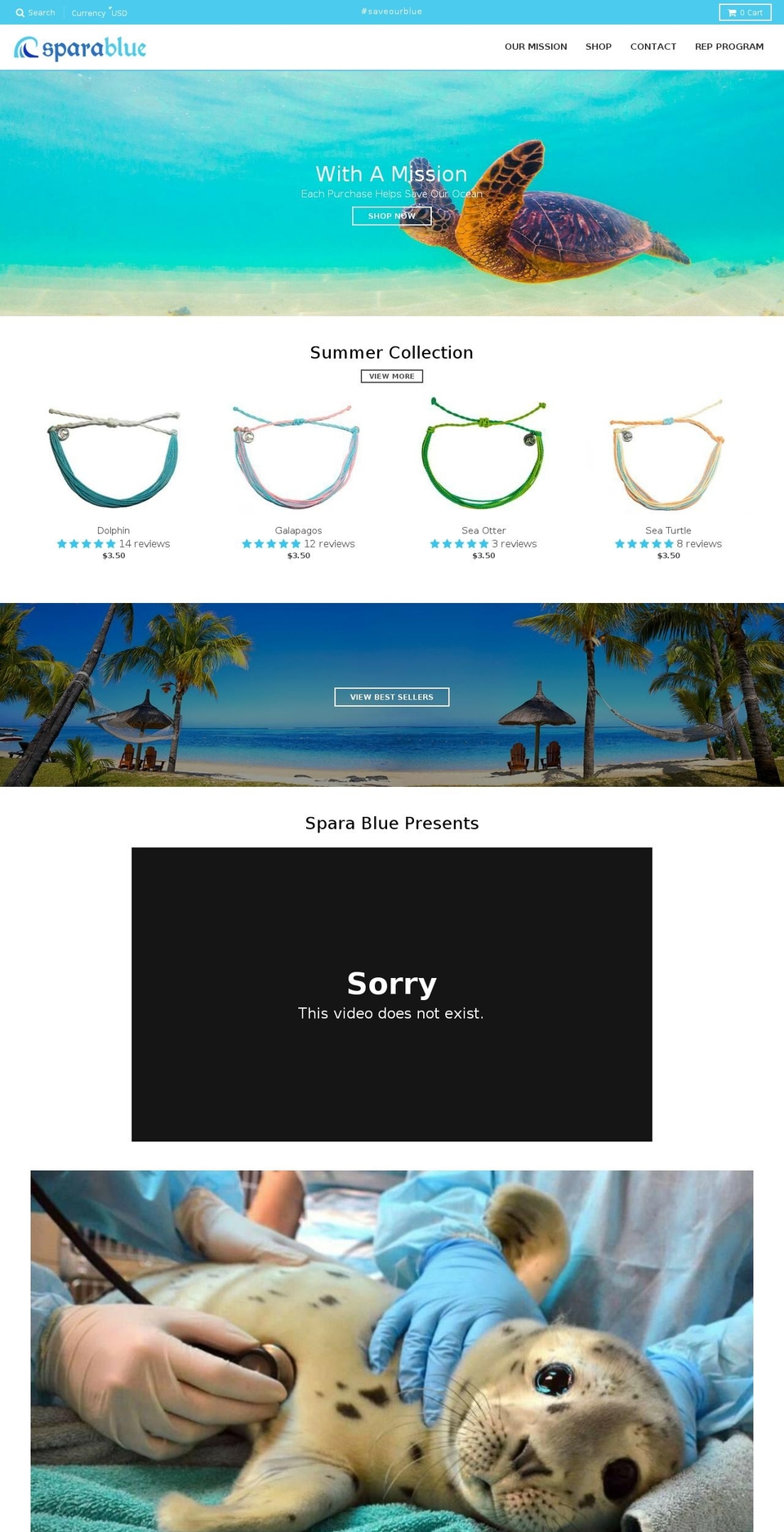 sparablue.com shopify website screenshot