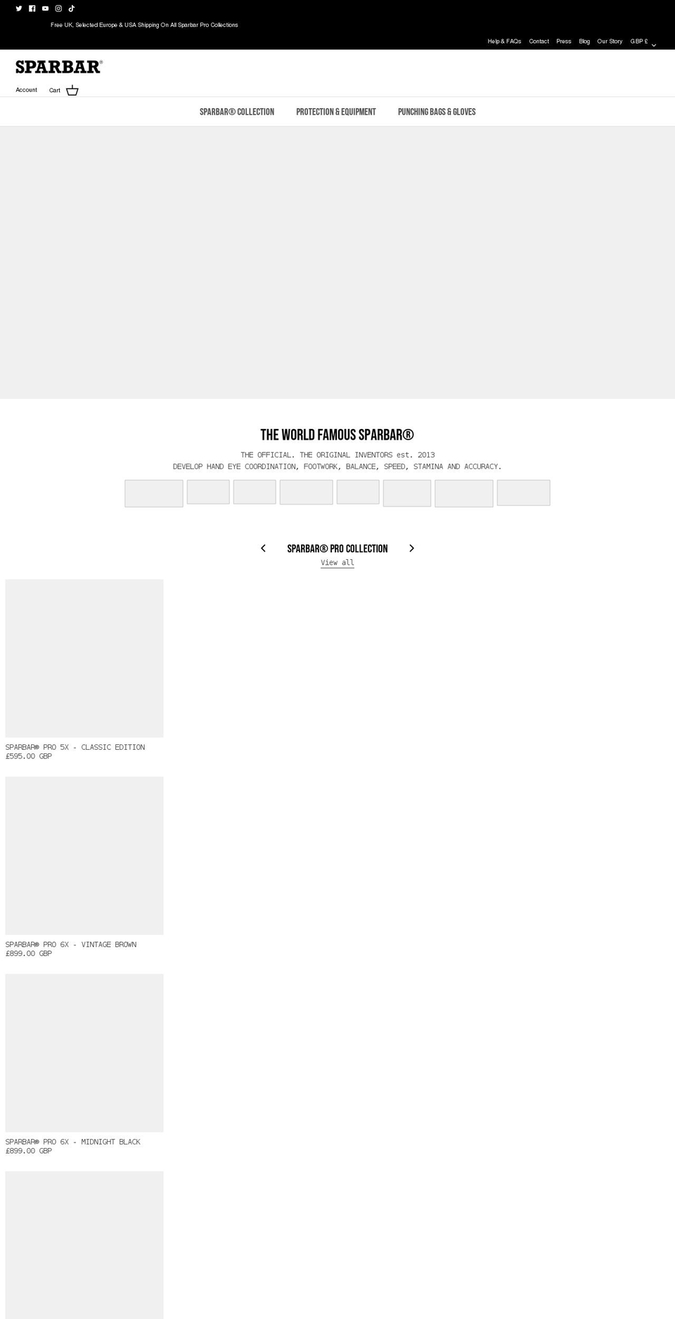 sparbar.com shopify website screenshot