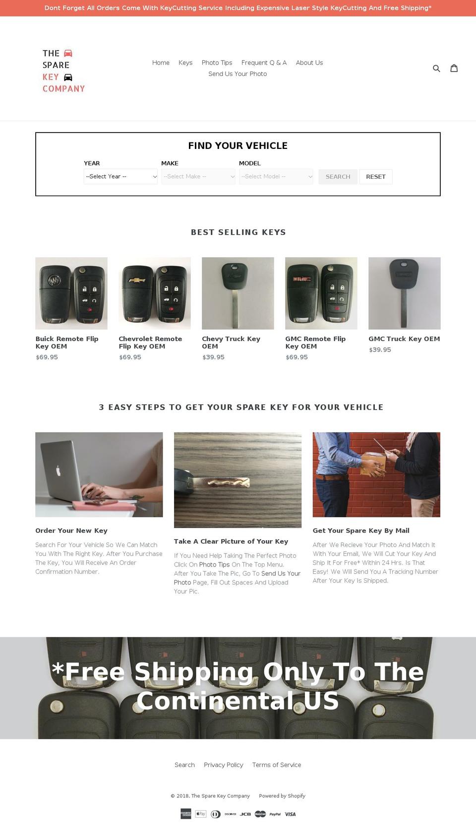 sparekeys.net shopify website screenshot