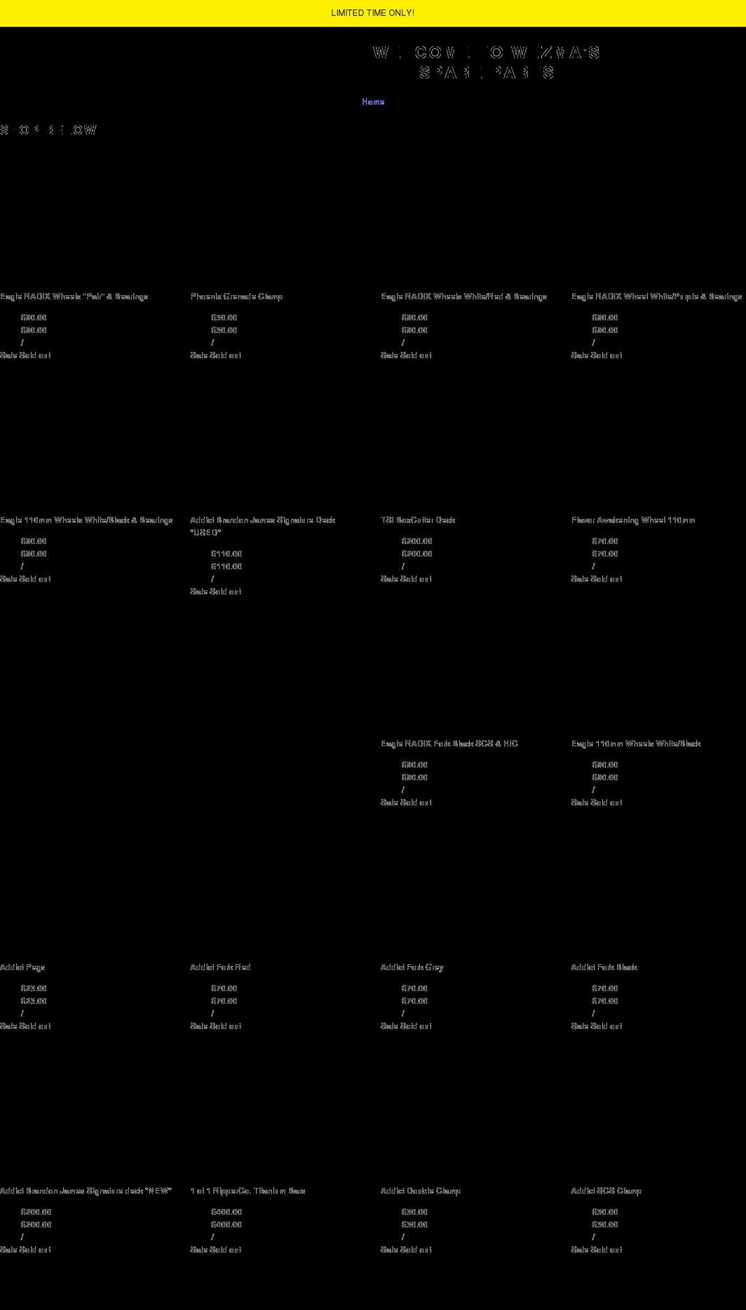 sparescooterparts.com shopify website screenshot