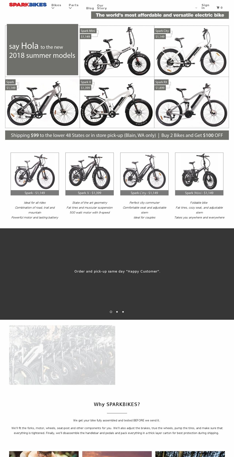 spark.bike shopify website screenshot