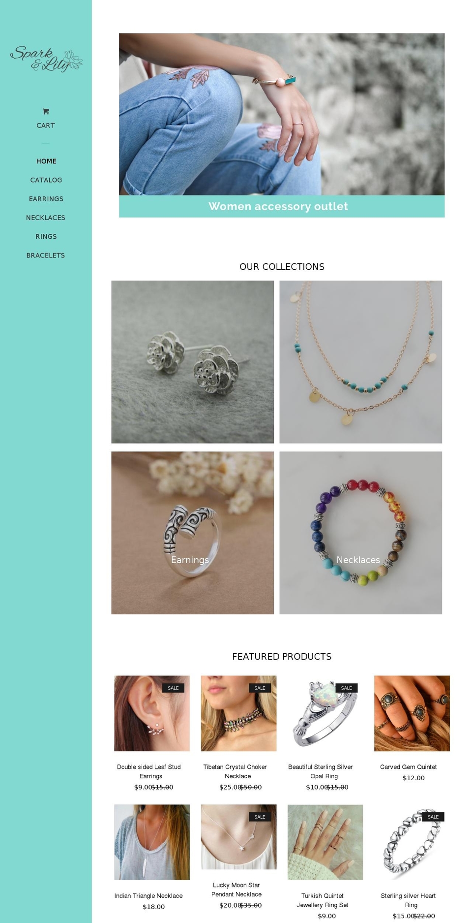 sparkandlily.com — Shopify storefront screenshot