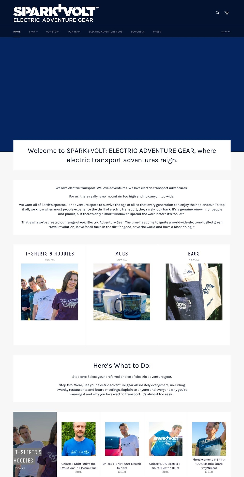 sparkandvolt.com shopify website screenshot