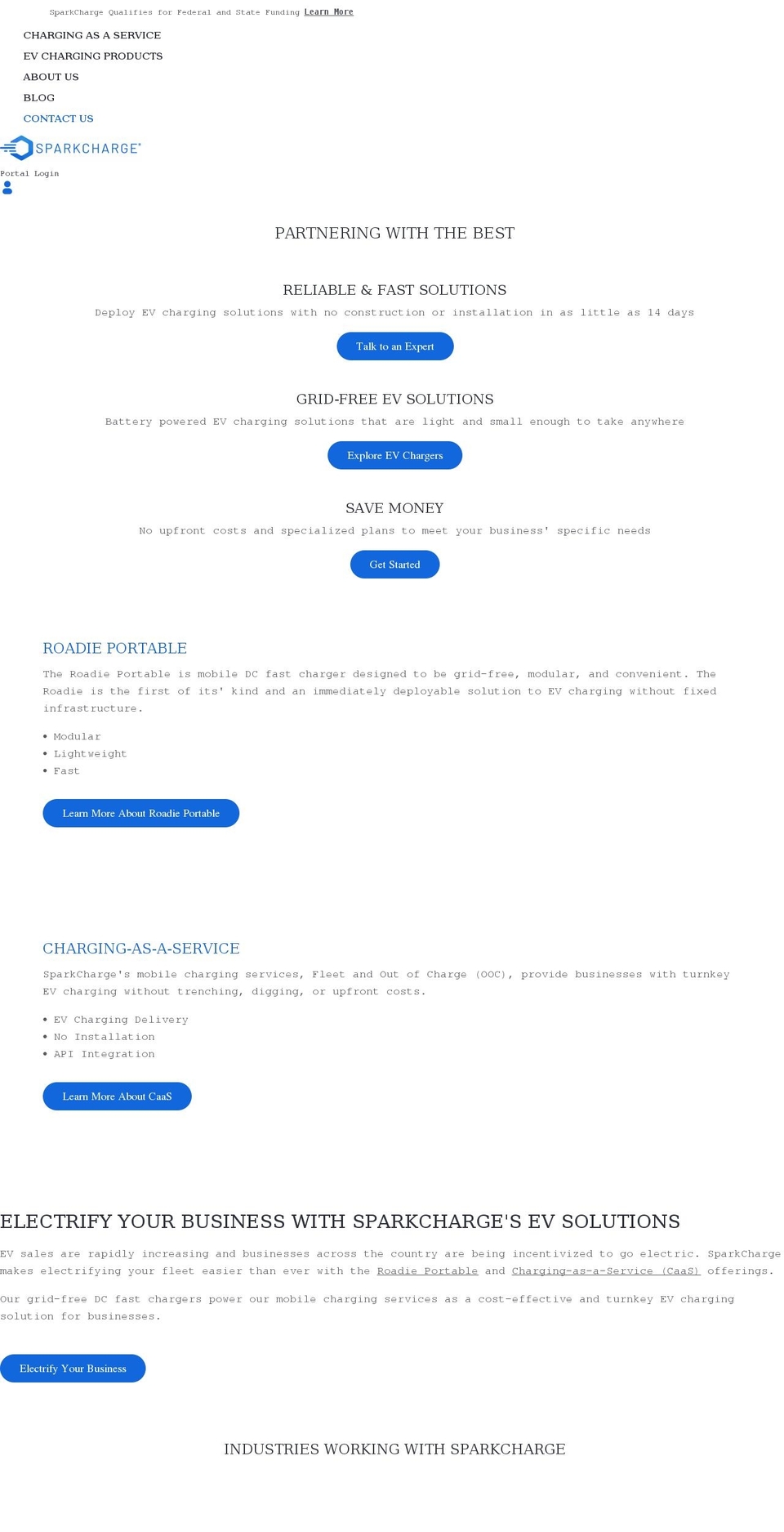 Spark Shopify theme site example sparkcharge.io