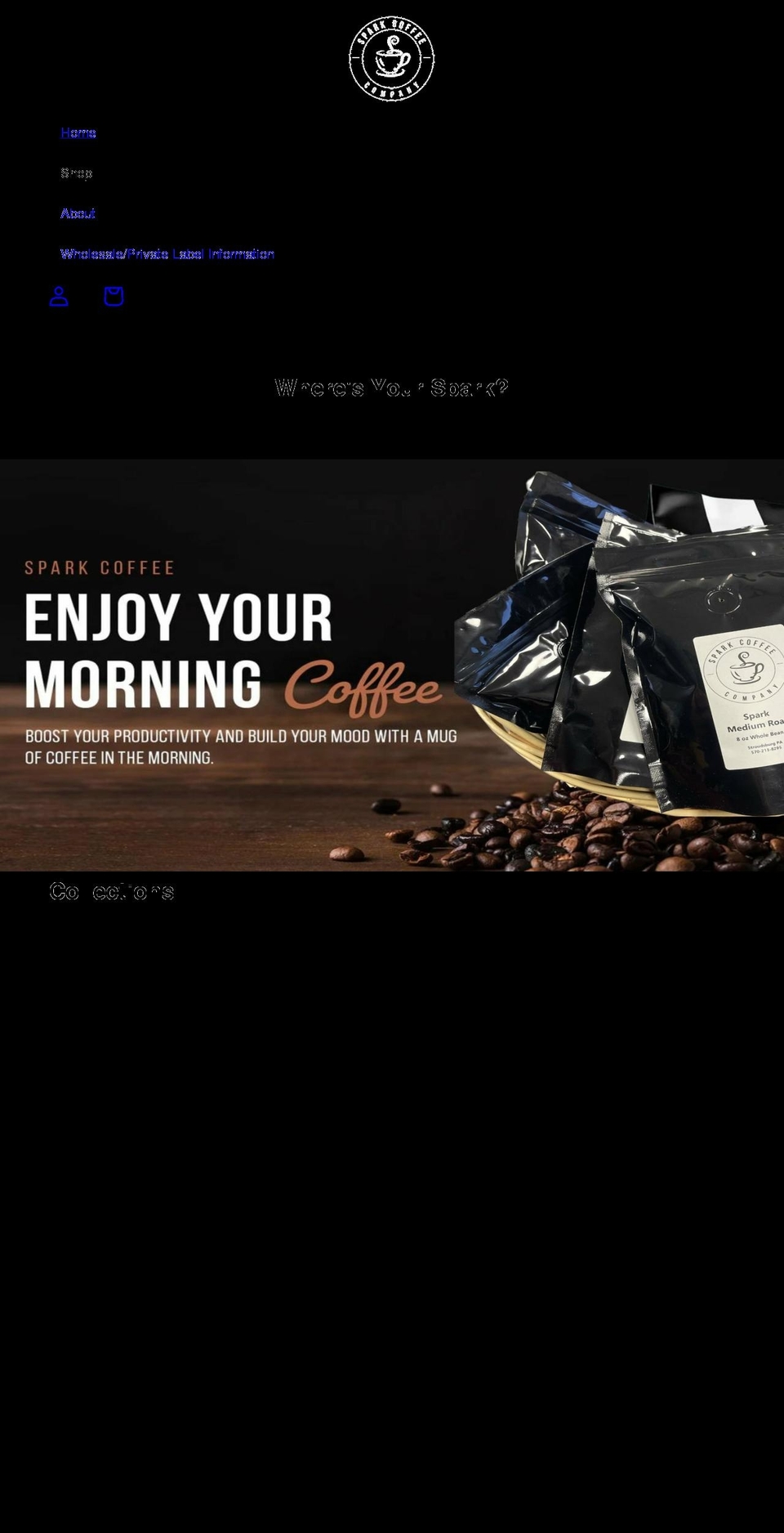 sparkcoffee.net shopify website screenshot