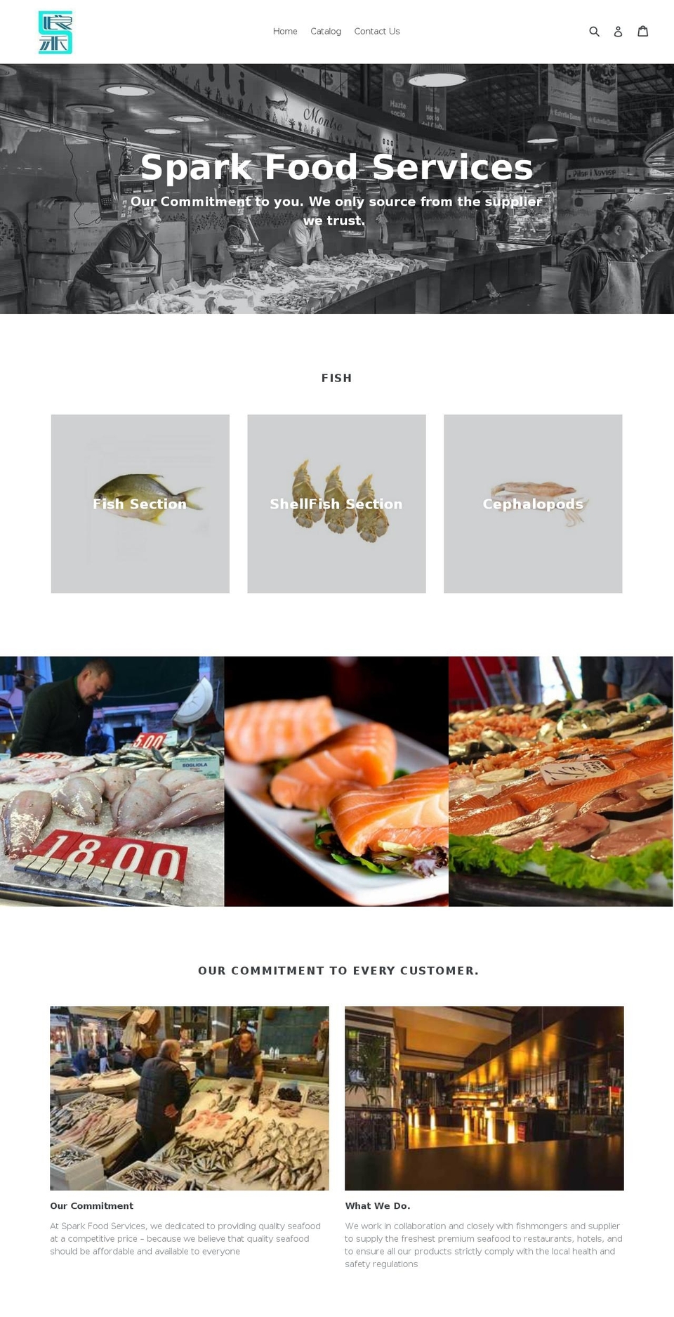 sparkfoodservices.com shopify website screenshot