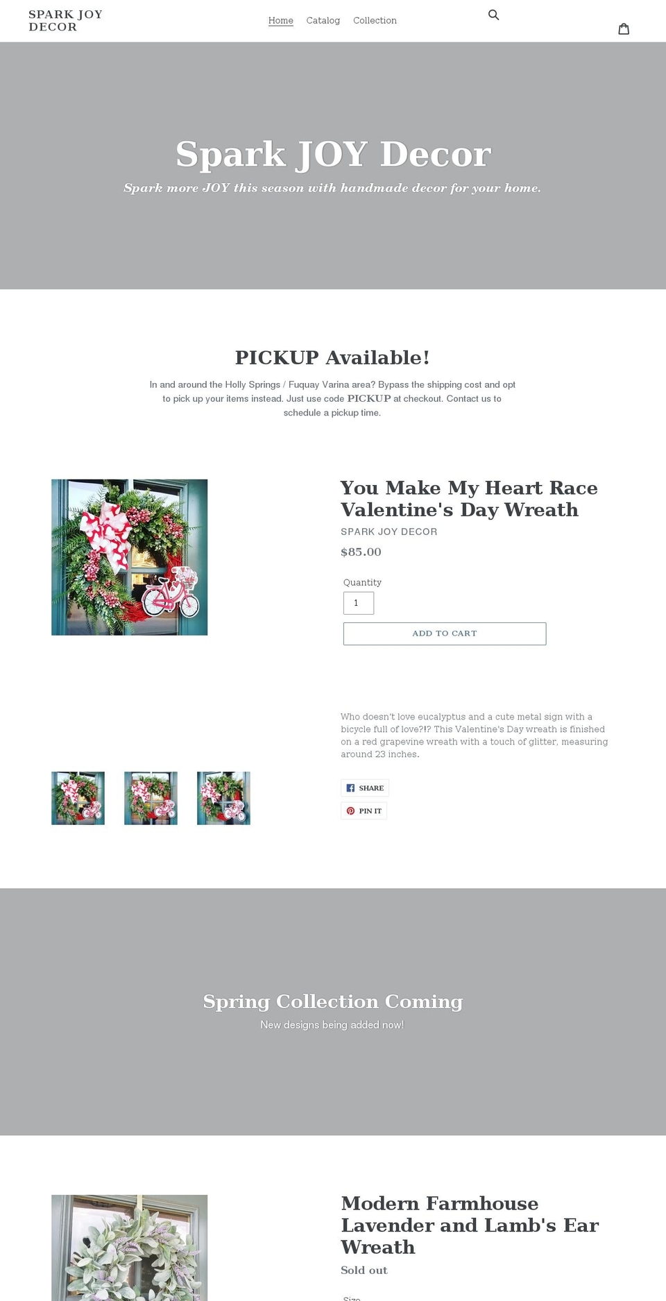 sparkjoydecor.com shopify website screenshot