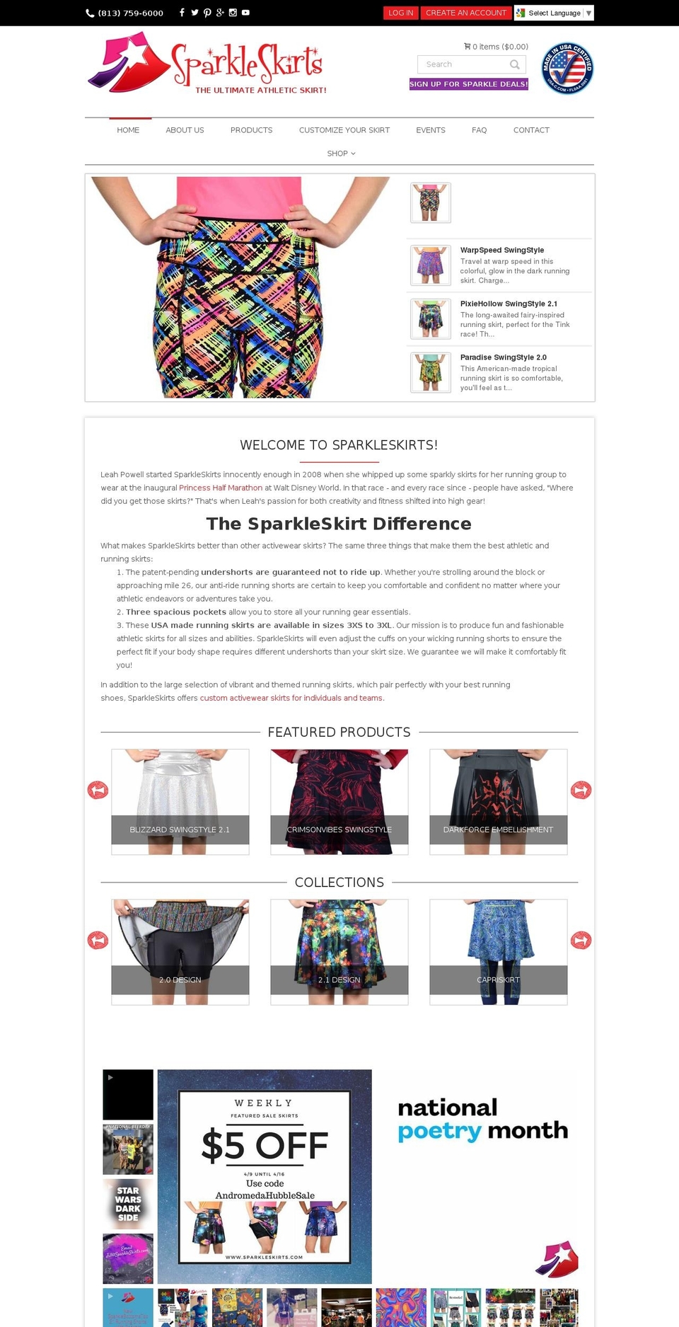 Spark Shopify theme site example sparkle-skirts.com