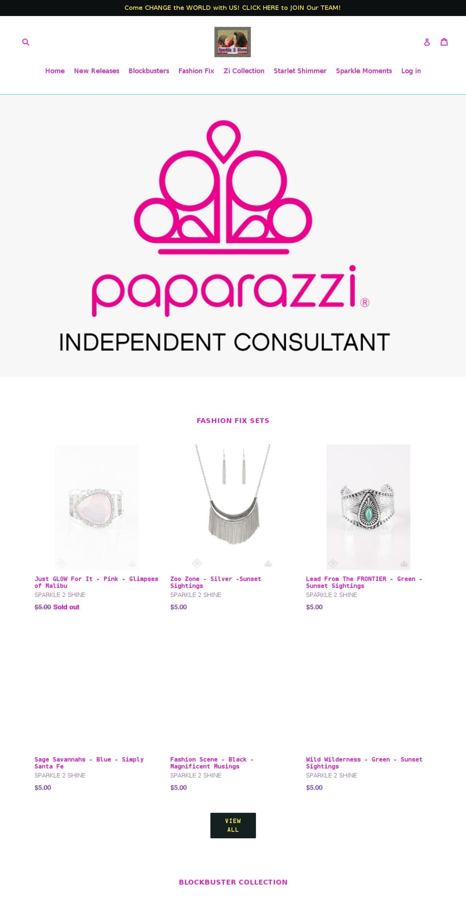 sparkle2shine.com — Shopify storefront screenshot