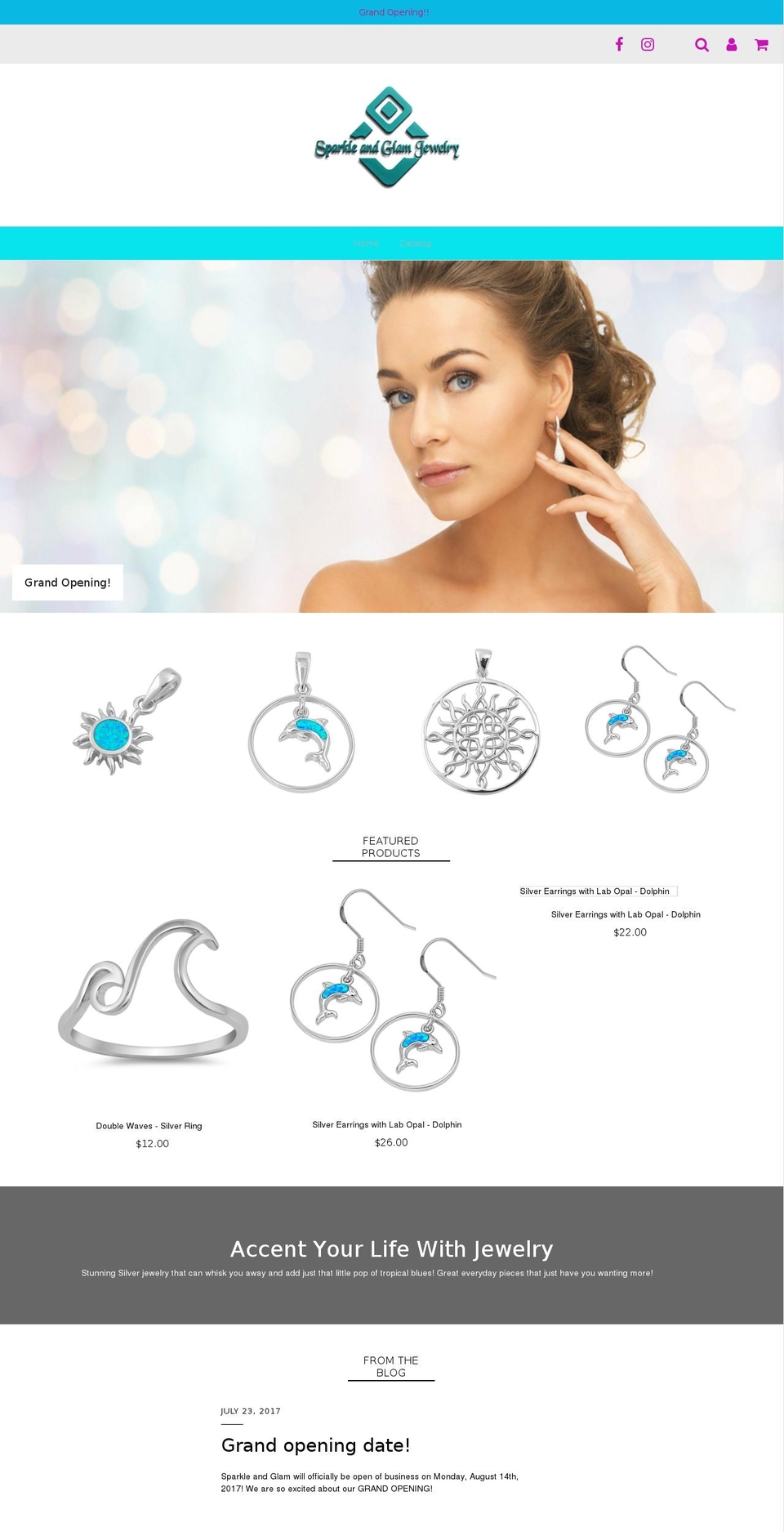 sparkleandglamjewelry.com — Shopify storefront screenshot