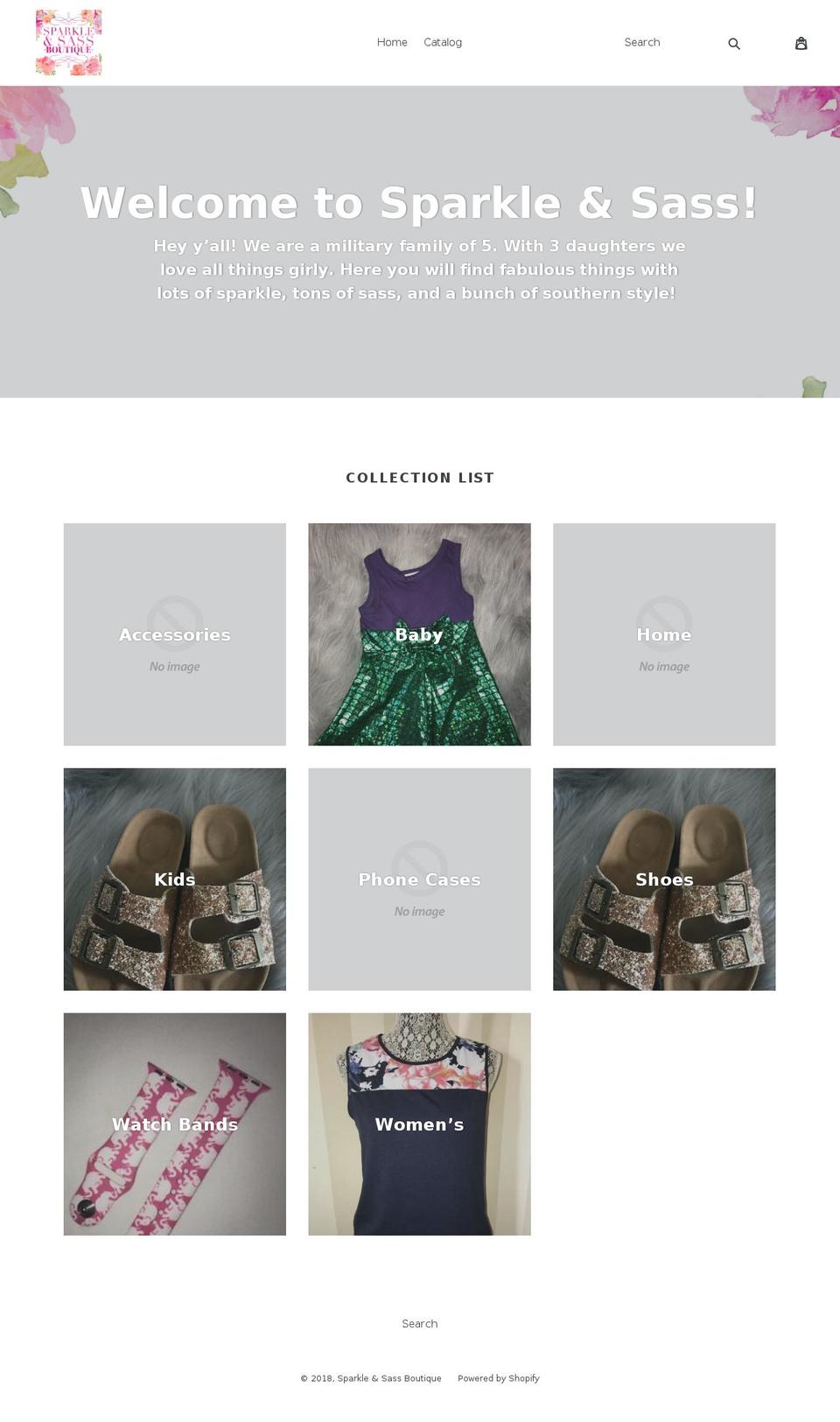 sparkleandsassboutique.com shopify website screenshot