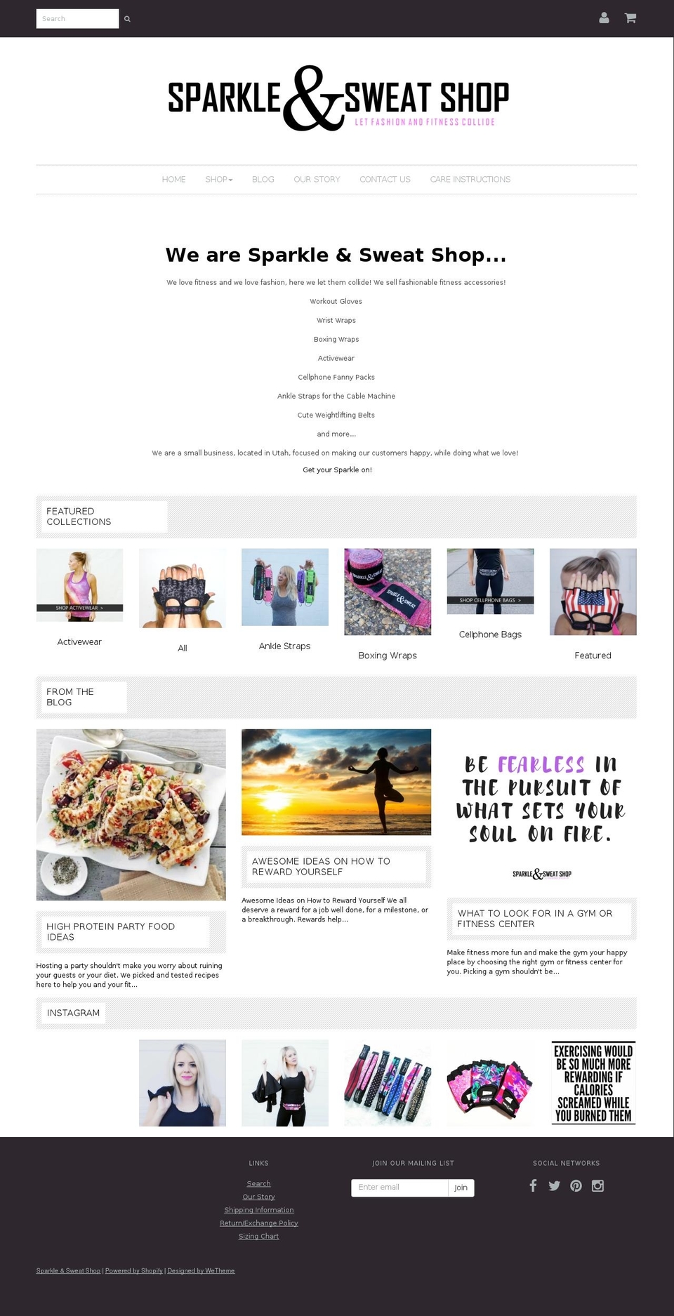 sparkleandsweatshop.com shopify website screenshot