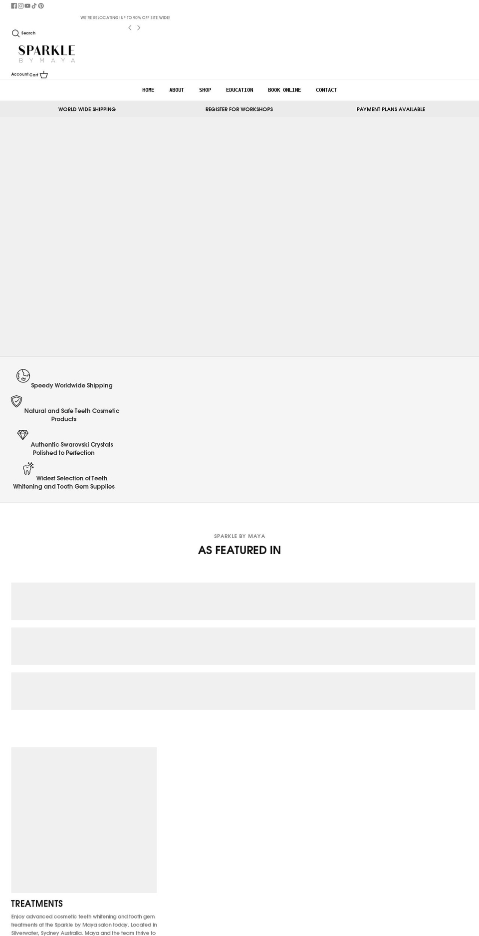 sparklebymaya.com.au shopify website screenshot