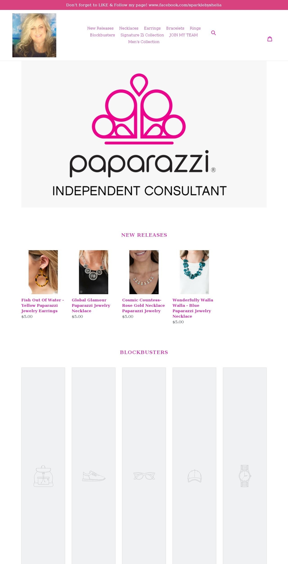 sparklebyshelia.com shopify website screenshot