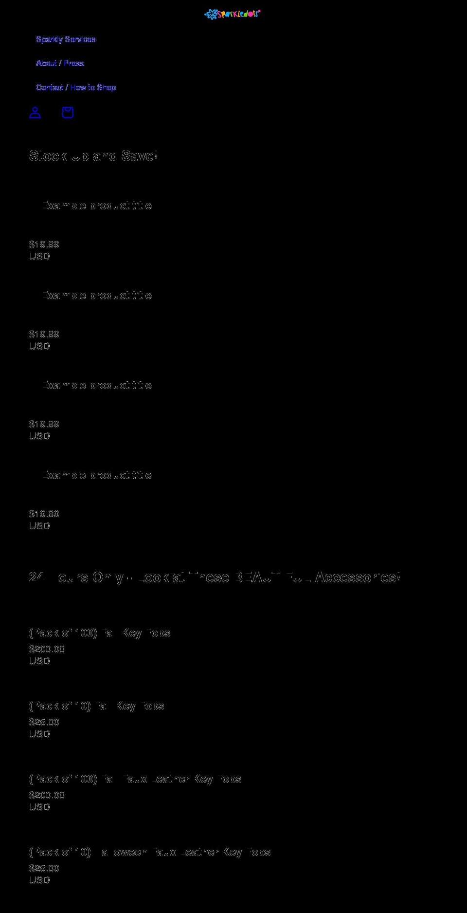 sparkledots.com shopify website screenshot