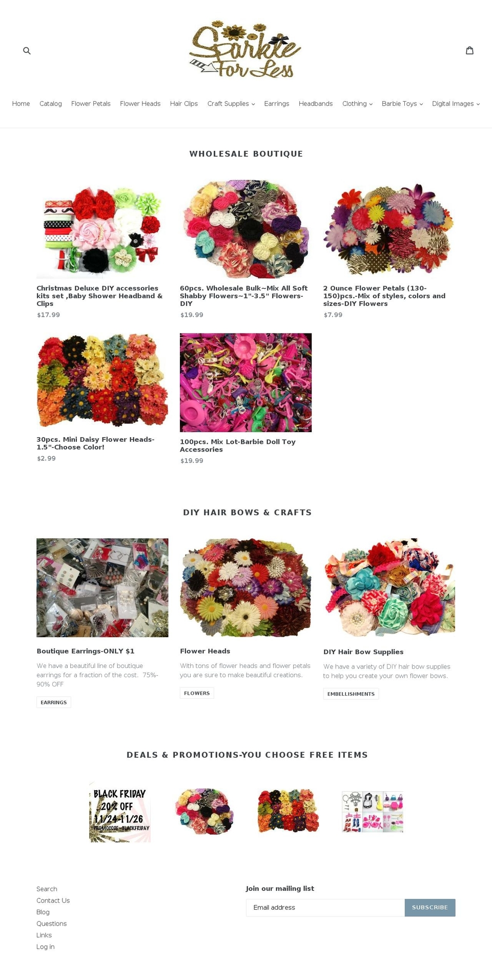 sparkleforless.com shopify website screenshot