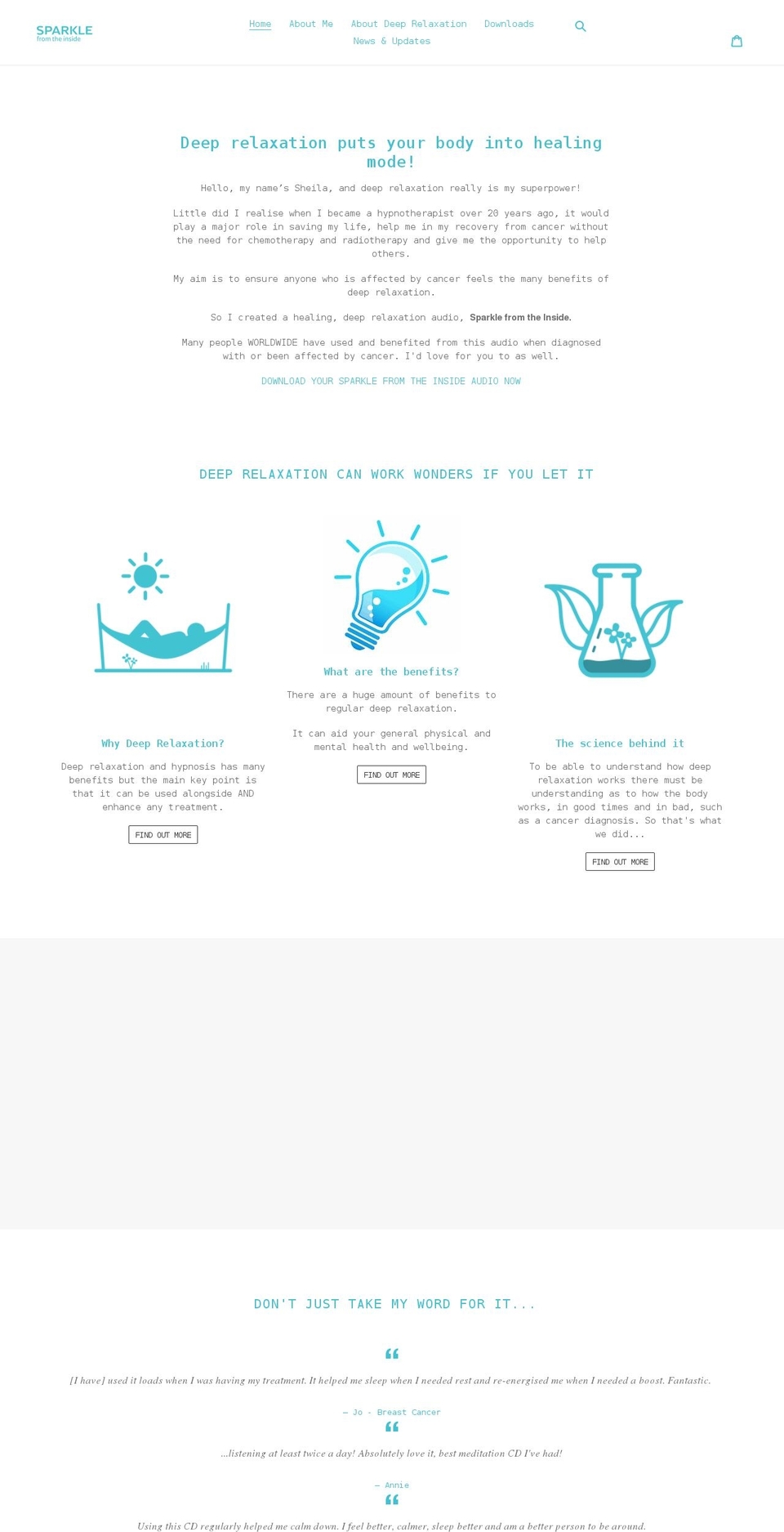 sparklefromtheinside.co.uk shopify website screenshot