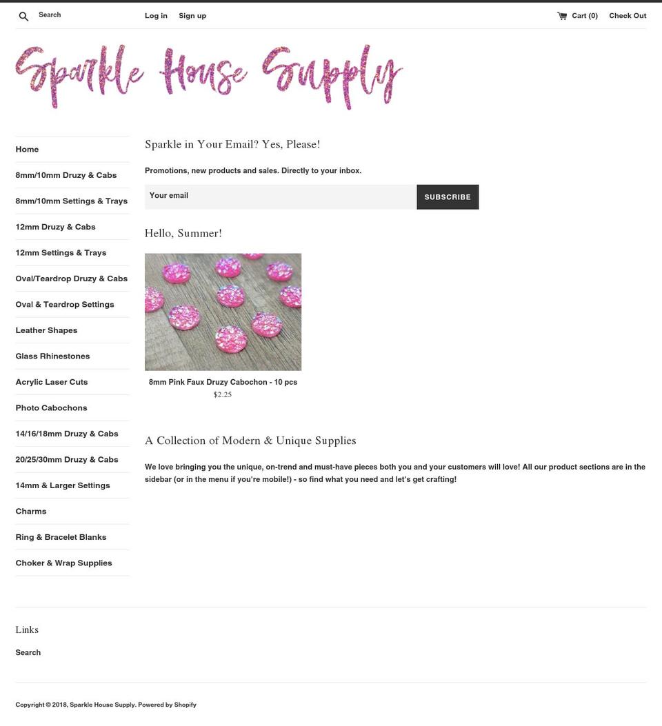 sparklehousesupply.com shopify website screenshot