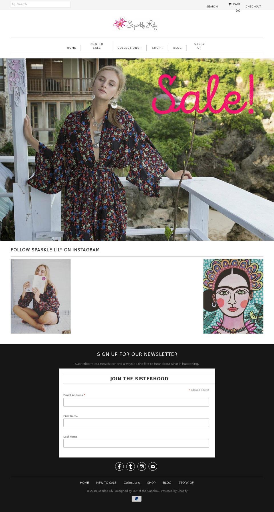 sparklelily.com shopify website screenshot
