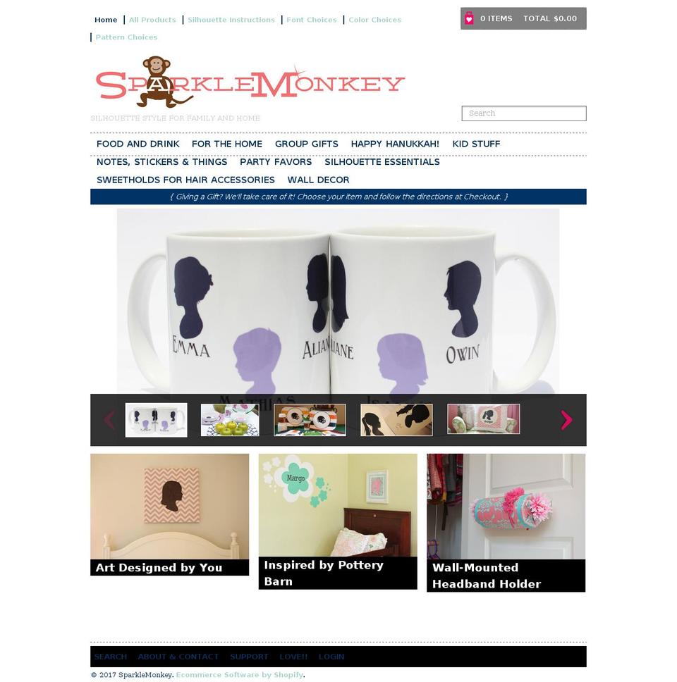 sparklemonkey.com shopify website screenshot