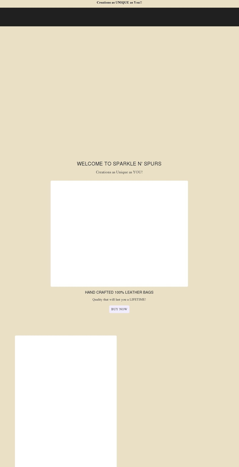 sparklenspurs.com shopify website screenshot