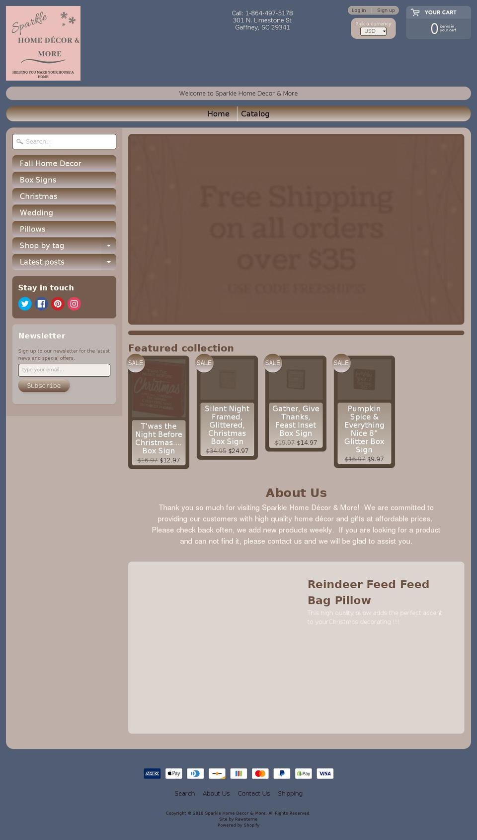 sparklepartyshop.com — Shopify storefront screenshot