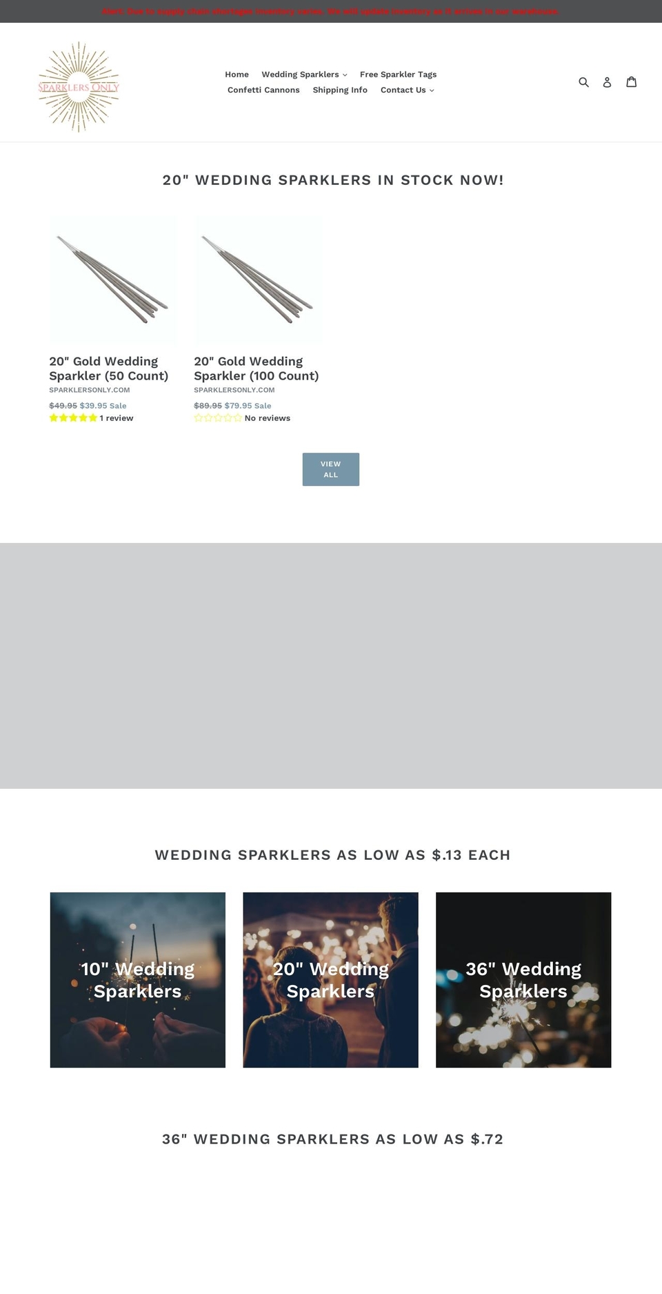 sparklersonly.com — Shopify storefront screenshot