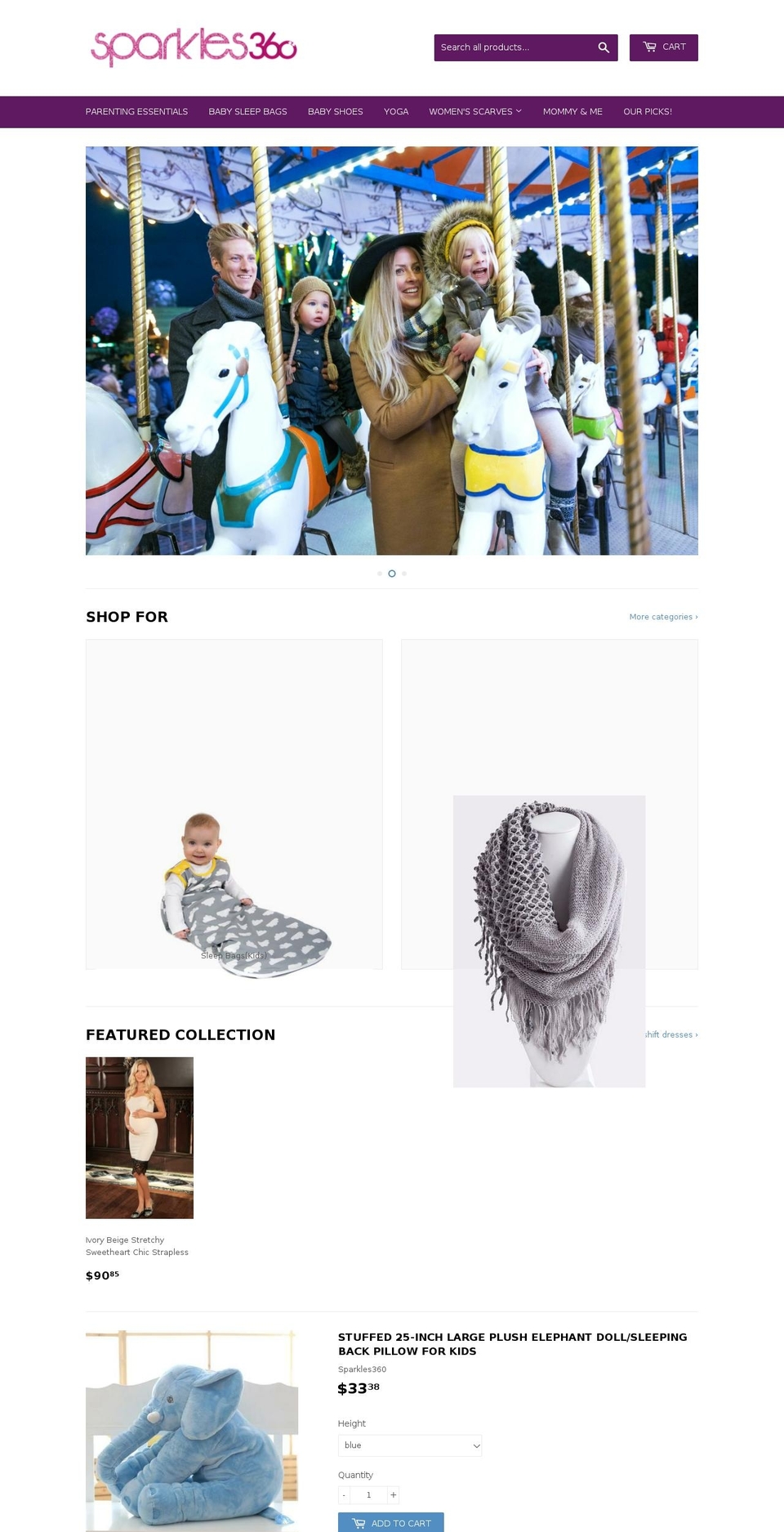 sparkles360.com shopify website screenshot