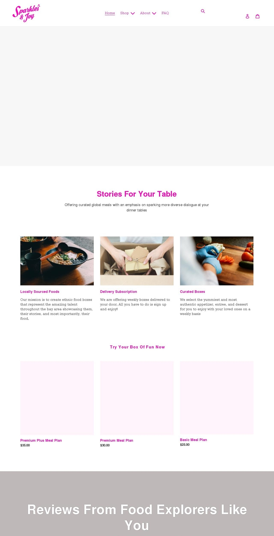 sparklesandjoy.com shopify website screenshot
