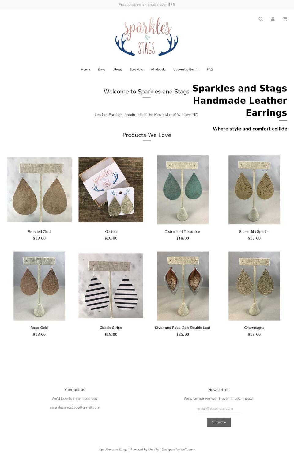 sparklesandstags.com — Shopify storefront screenshot