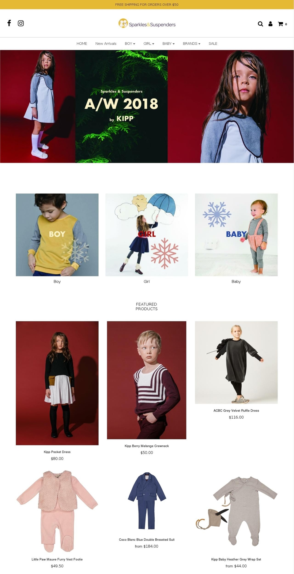 sparklesandsuspenders.com — Shopify storefront screenshot