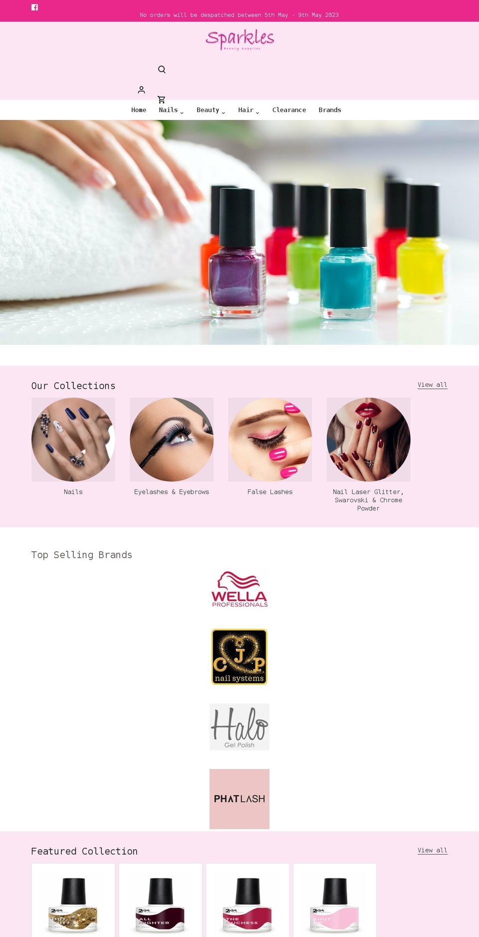 sparklesbeauty.co.uk shopify website screenshot
