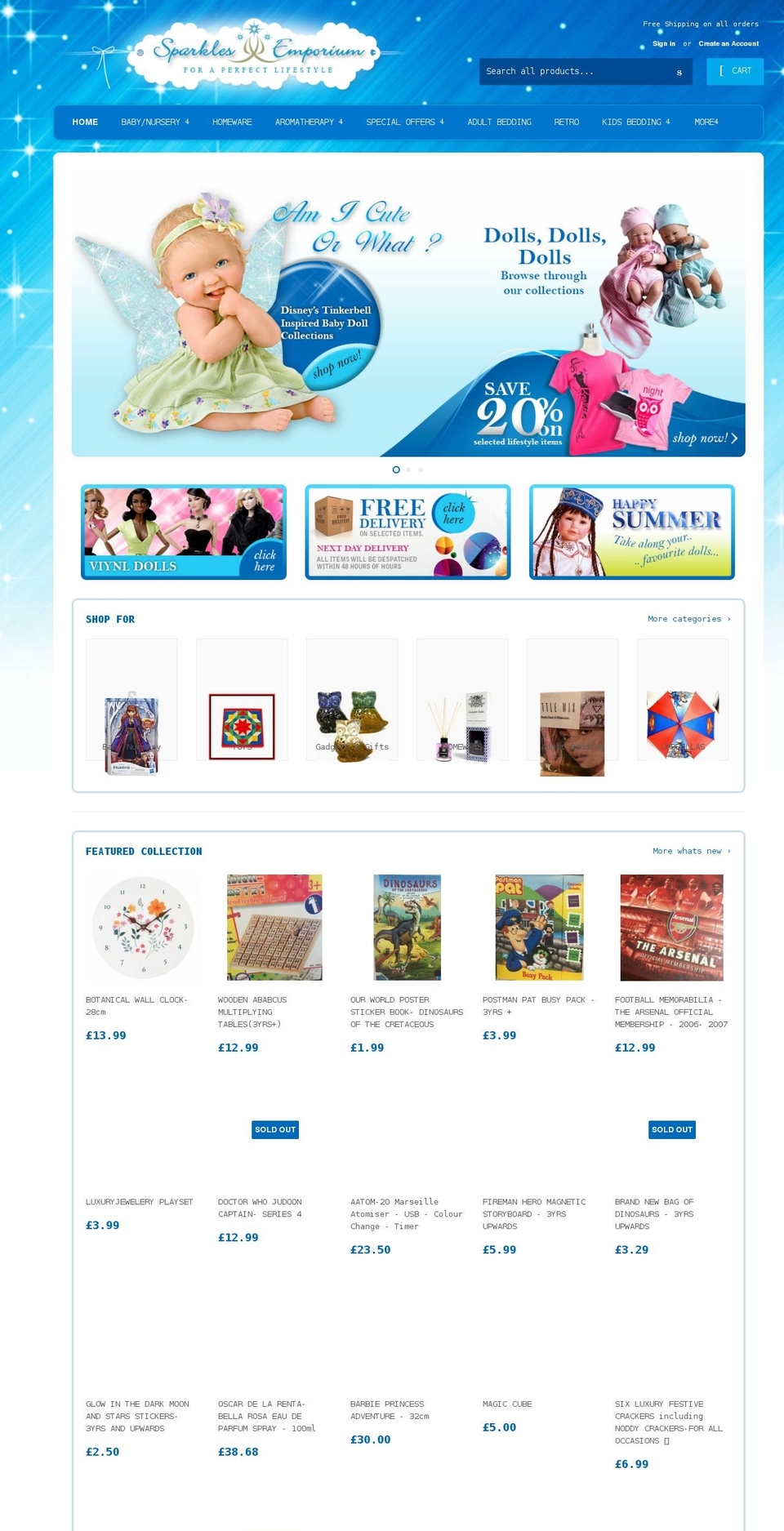 sparklesemporium.com shopify website screenshot
