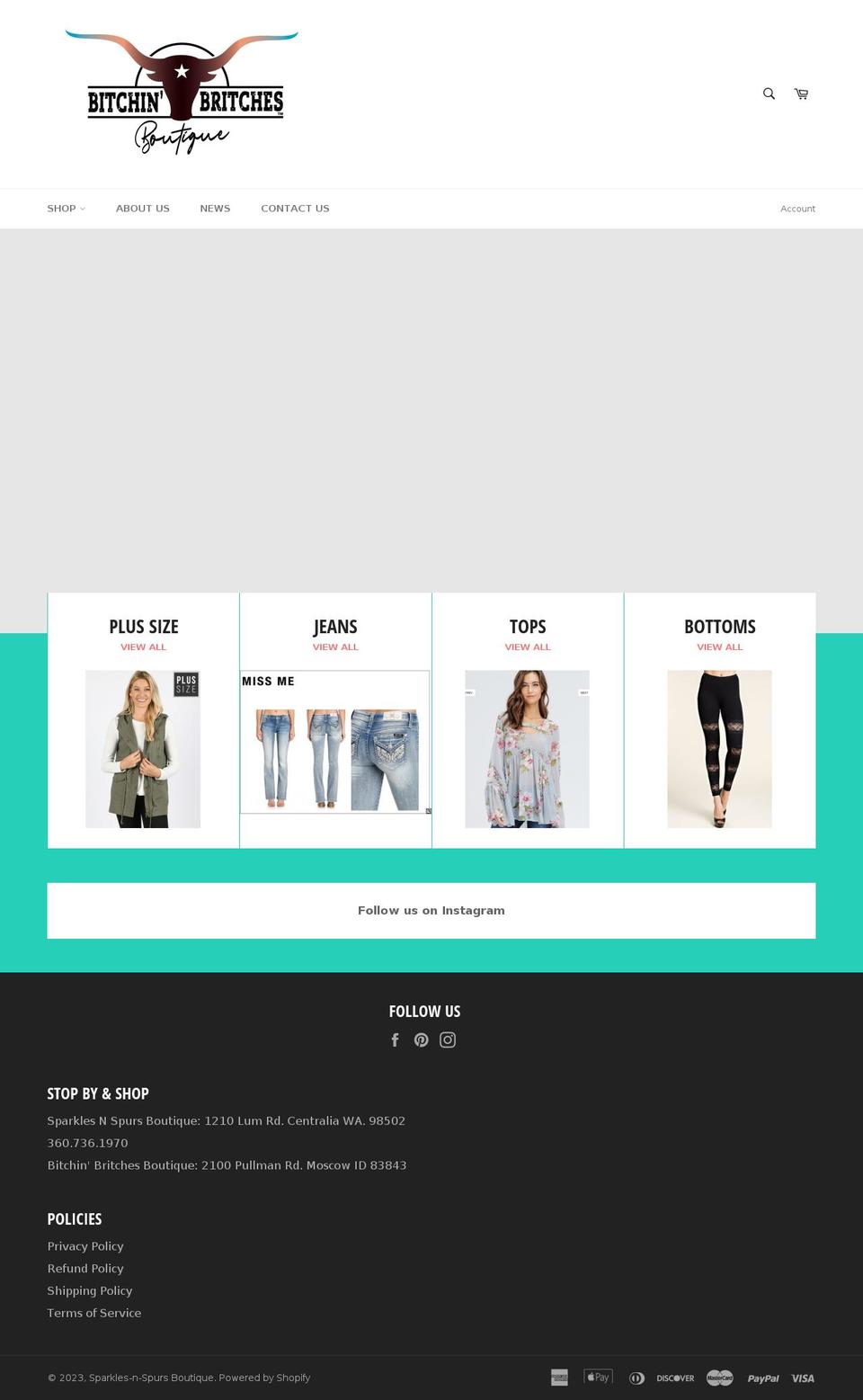 sparklesnspurs.com shopify website screenshot