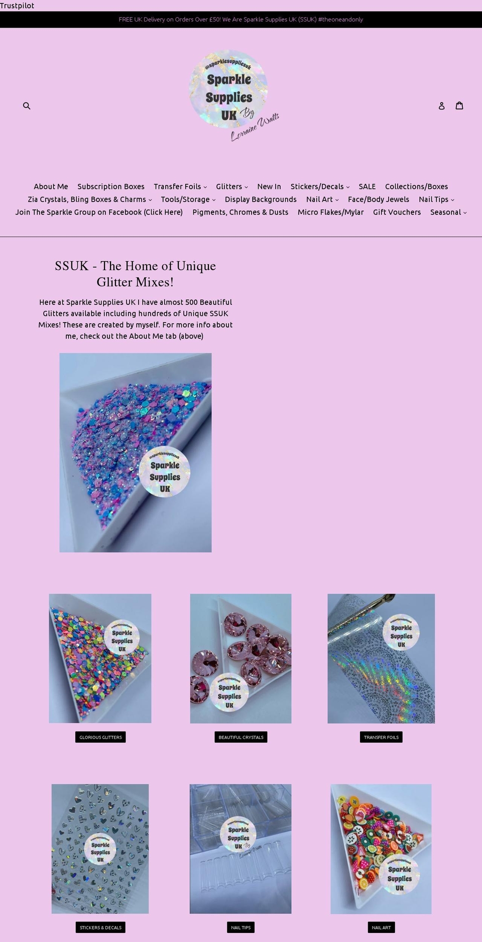 sparklesuppliesuk.co.uk shopify website screenshot
