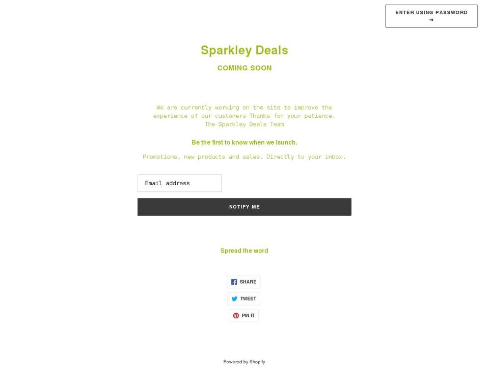 sparkleydeals.com shopify website screenshot