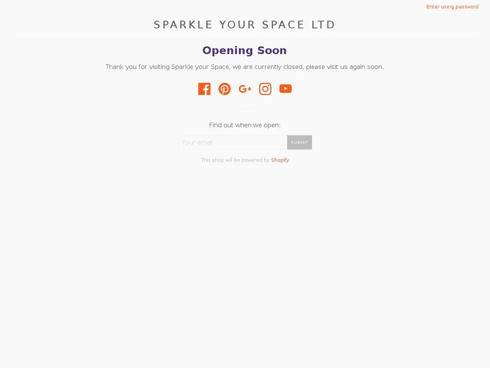 sparkleyourspace.co.uk shopify website screenshot