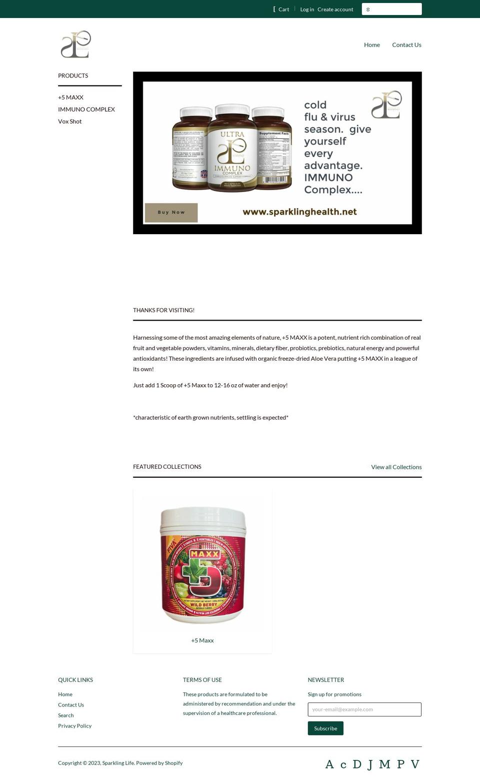 sparklinghealth.net shopify website screenshot