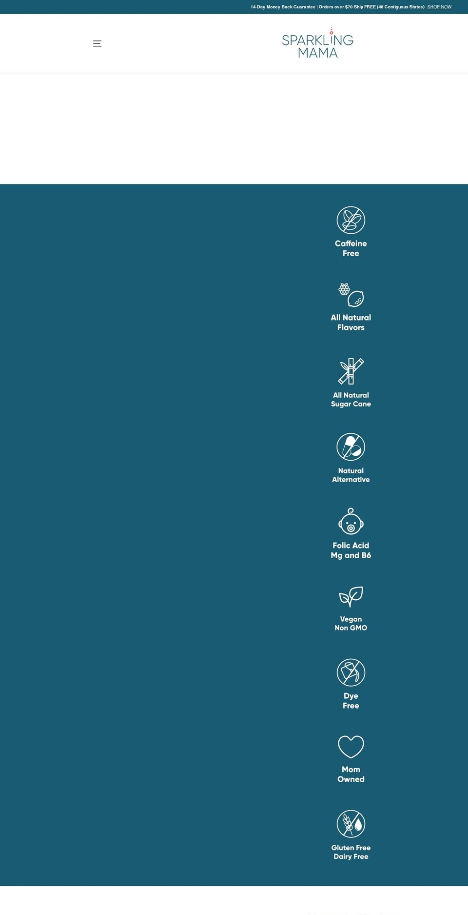 sparklingmama.com shopify website screenshot