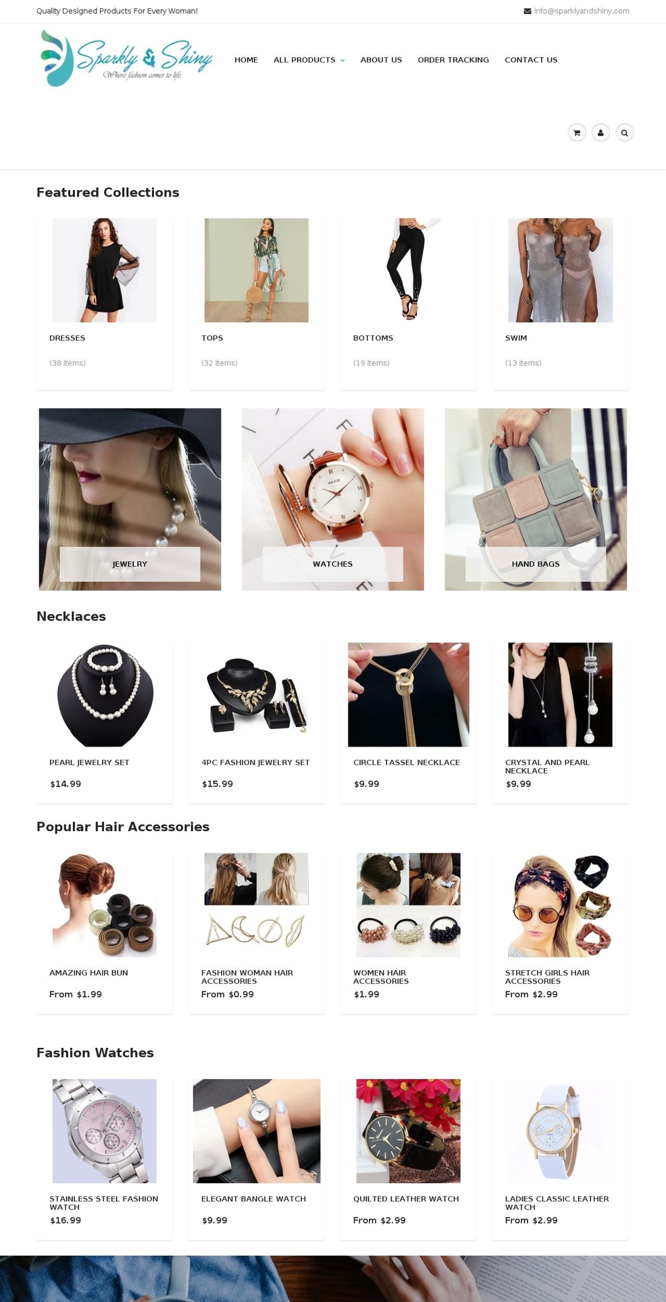 Design #1 Shopify theme site example sparklyandshiny.com