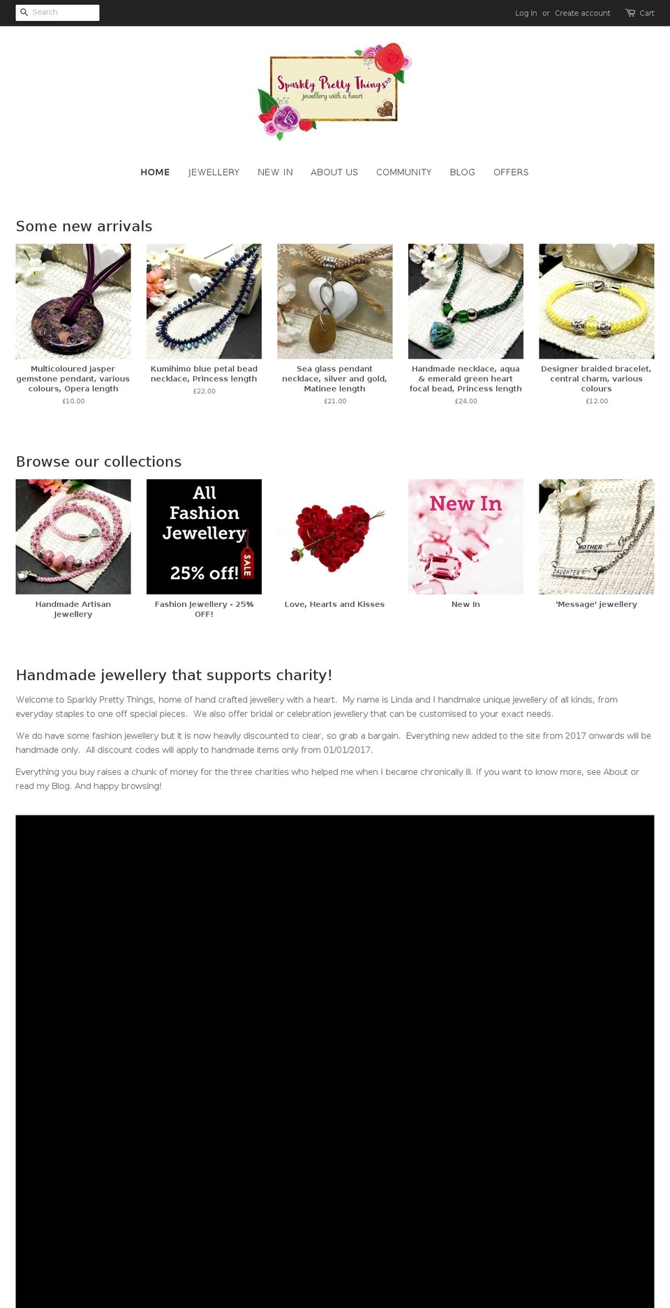 sparklyprettythings.net shopify website screenshot