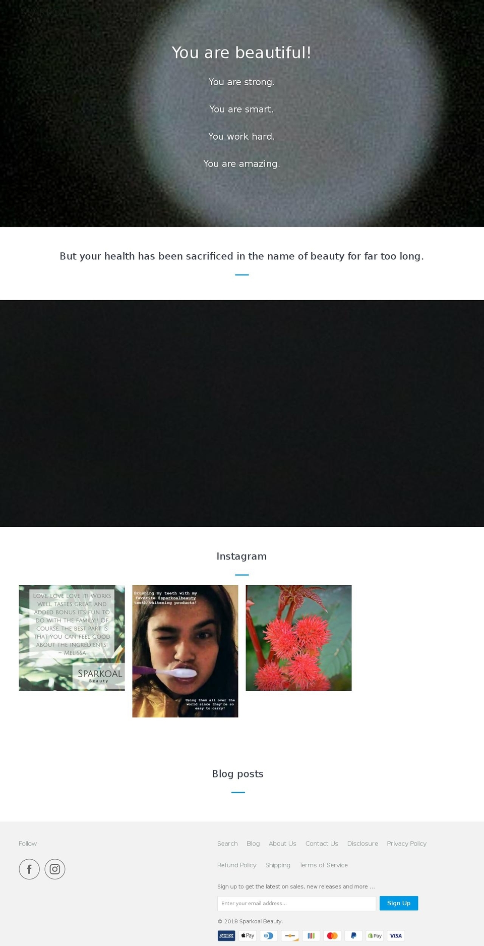 sparkoalbeauty.com — Shopify storefront screenshot