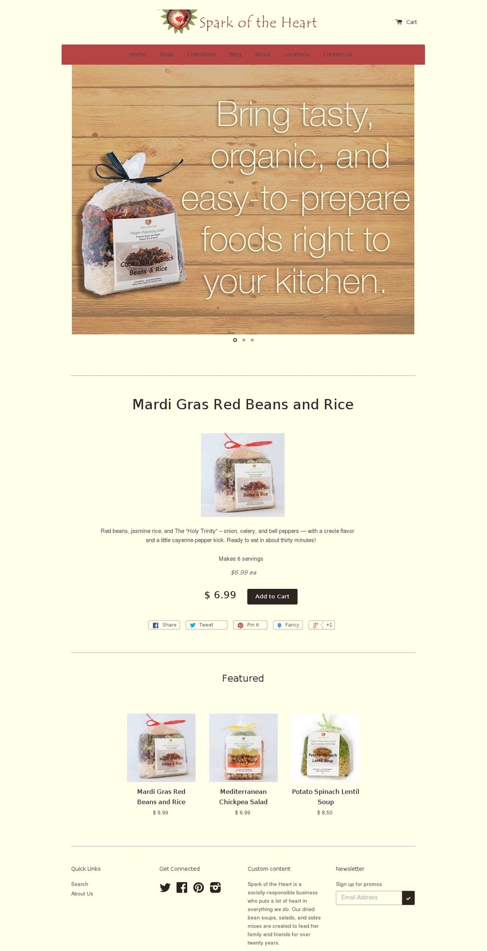 sparkoftheheart.com shopify website screenshot
